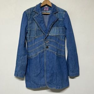 Vintage Faded Glory Patchwork Jean Blazer Jacket